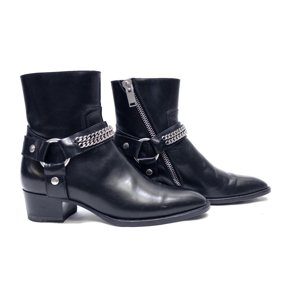 YSL Saint Laurent Wyatt Boots — W US 5 — Black Leather