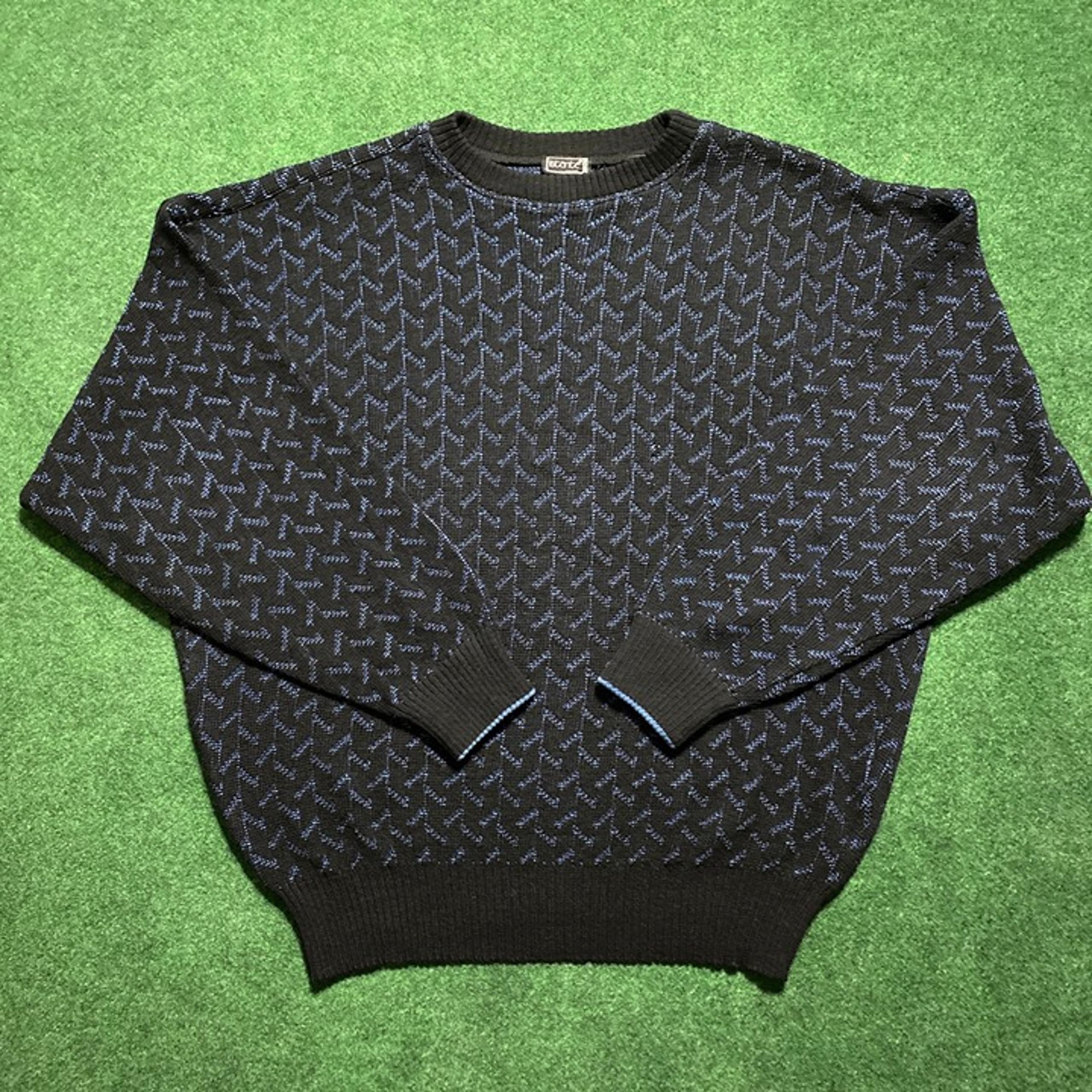 Mens Istante Uomo Knit Zig-Zag Patterned Sweater (Size 46)