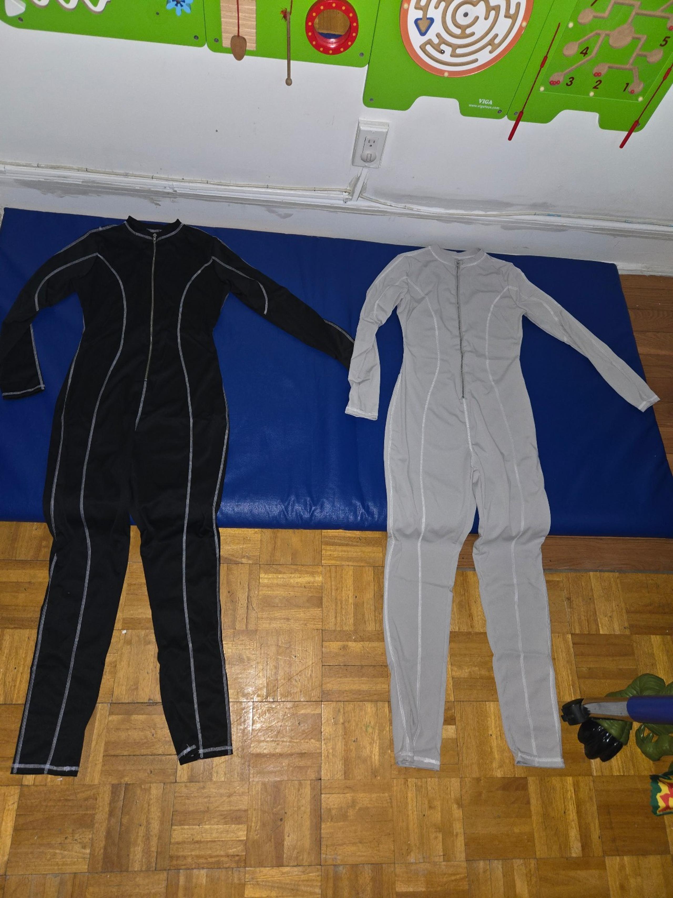 Stitch Trim Zip Front Form Fitting Jumpsuit