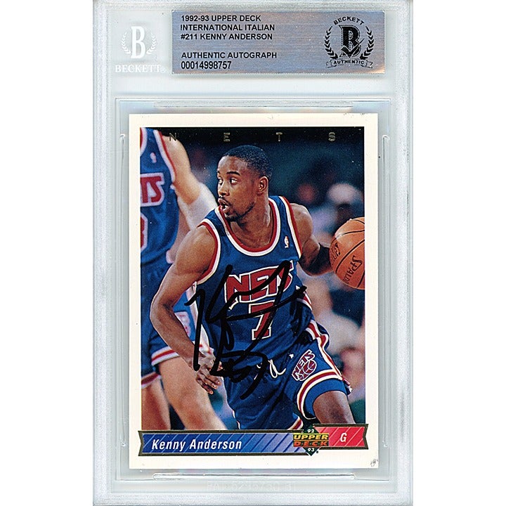 Kenny Anderson Signed 92-93 Upper Deck Basketball Card NJ Nets Beckett Autograph