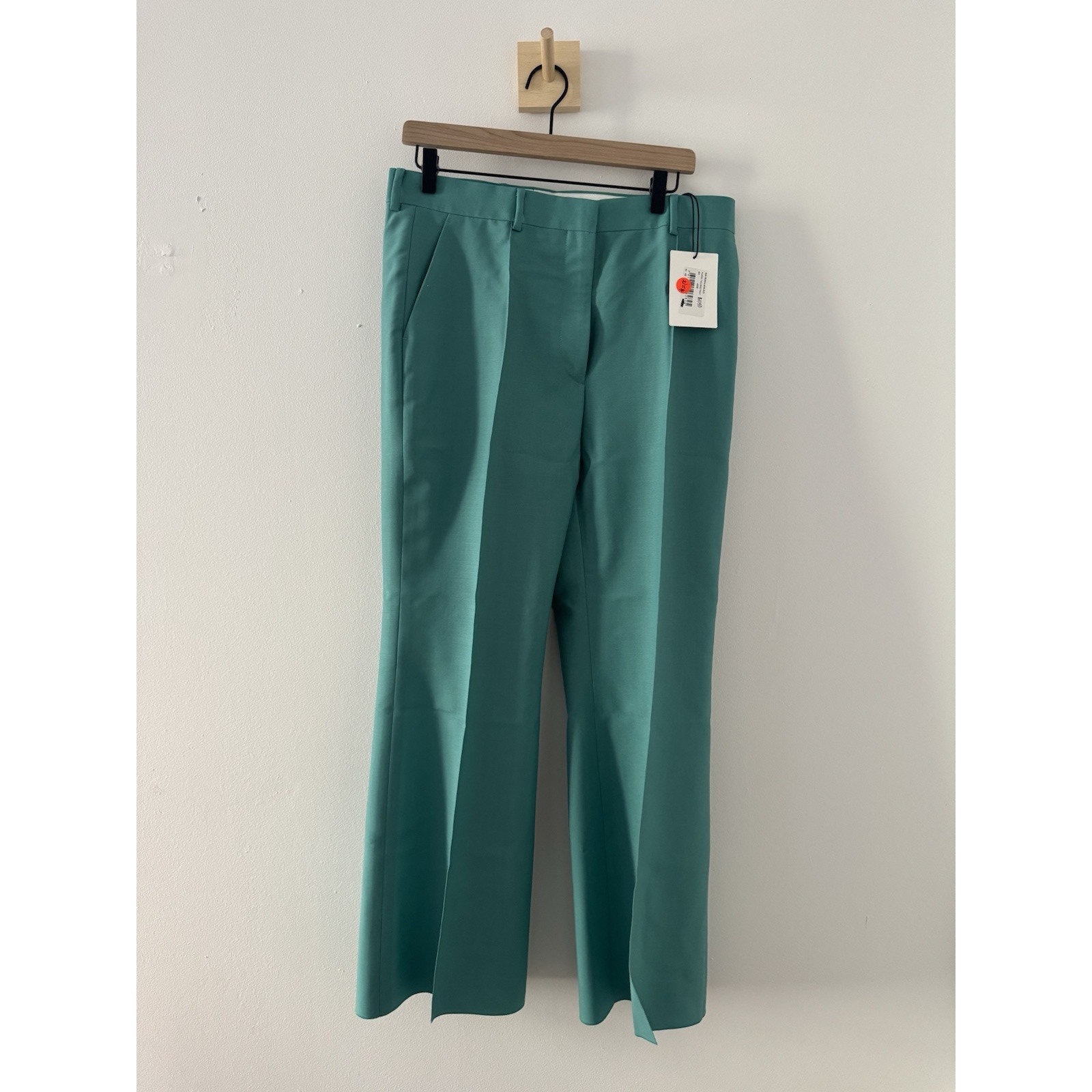Lanvin Womens Flared Tailored Pants Jade Size 42 MSRP 1090