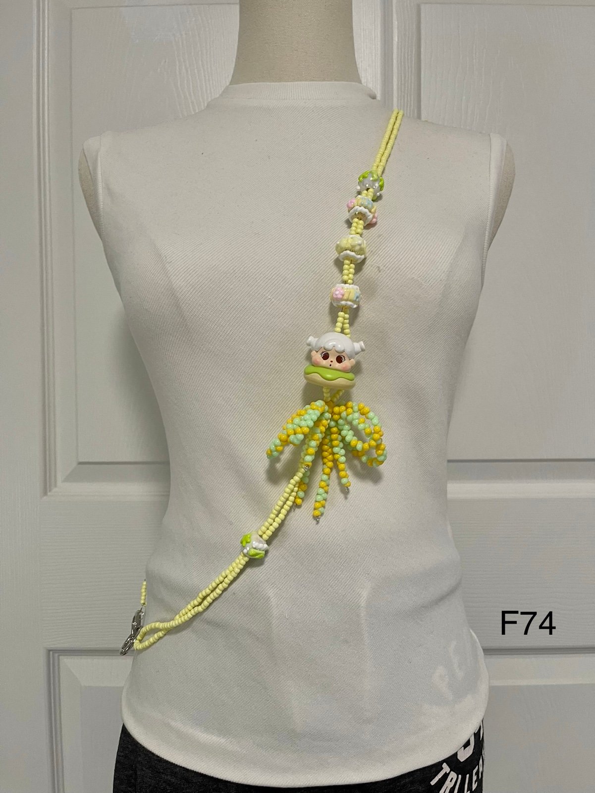 Handmade Crossbody Phone Strap with Figure Toy adjustable for Phone Lanyard,Bag