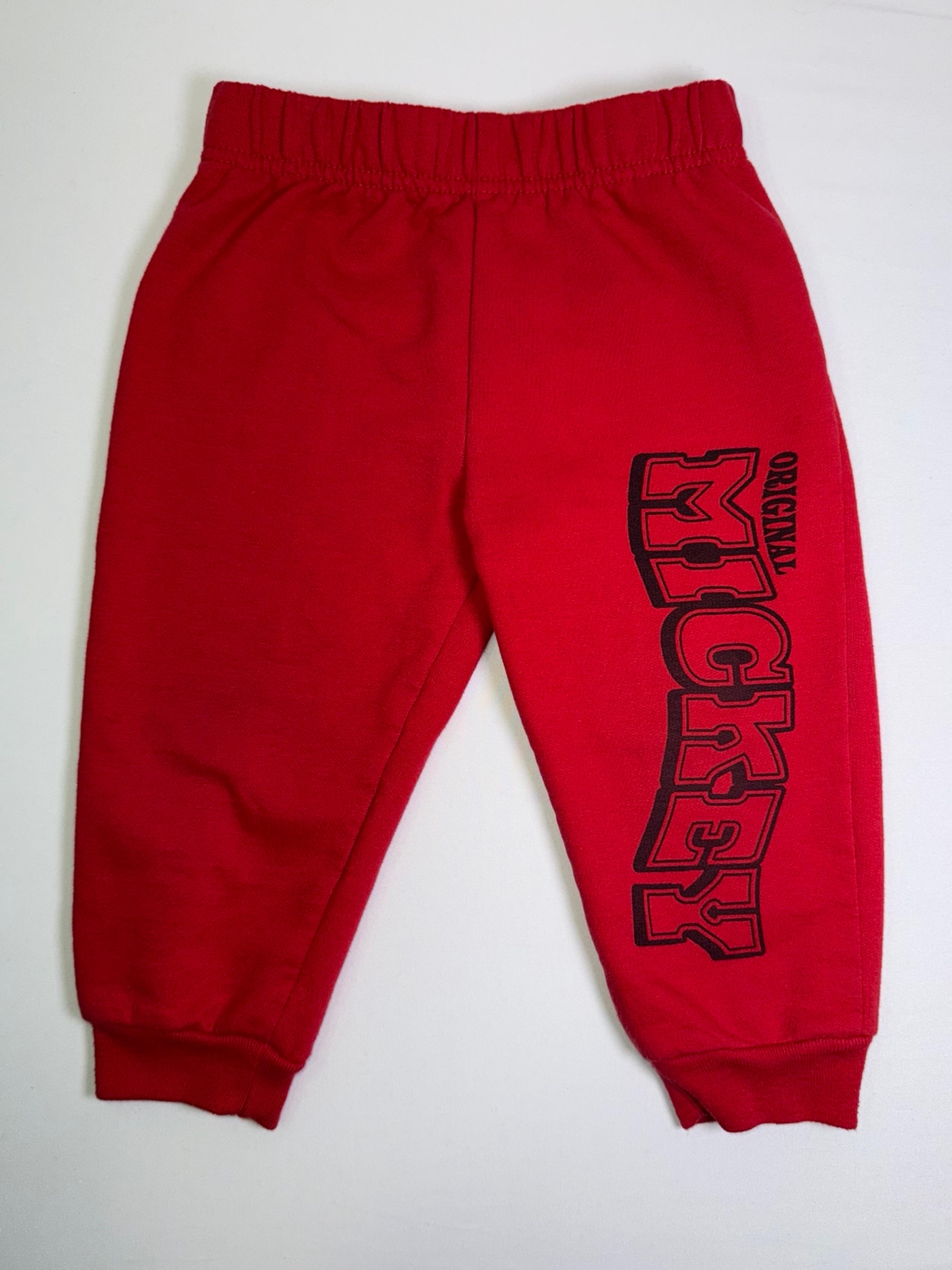 Disney Baby 18M Mickey Mouse Red Elastic Waist Sweatpants