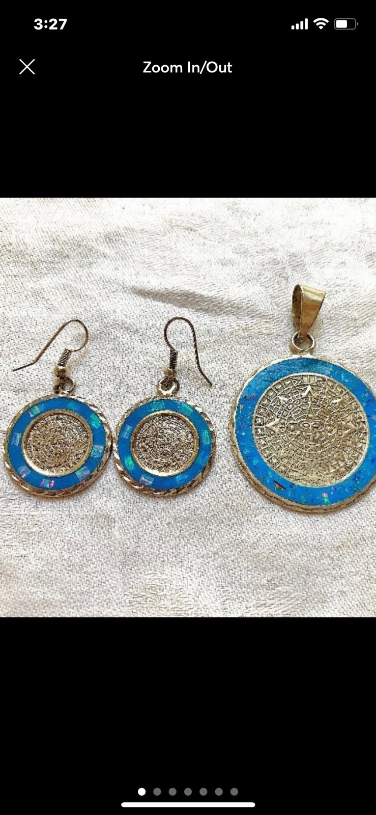 Vintage Mexico sterling silver pendant and earring set