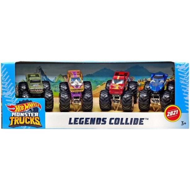 Hot Wheels Monster Truck Legends Collide Set of 4