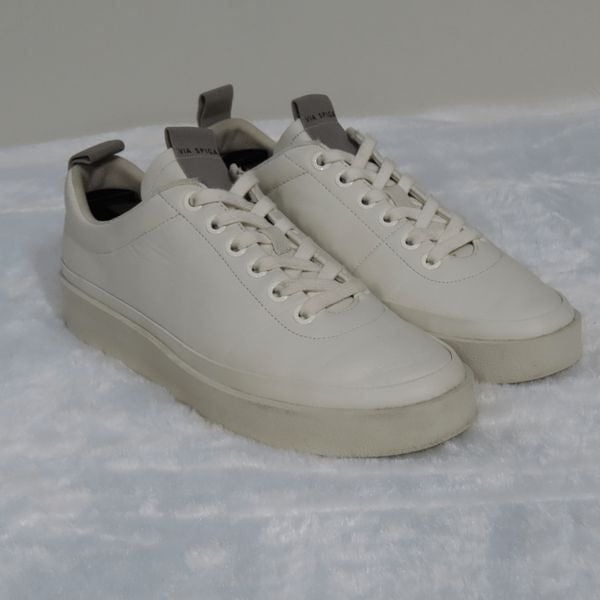 Via Spiga Women's Mae Platform Sneakers Milk White Leather Size 8 M