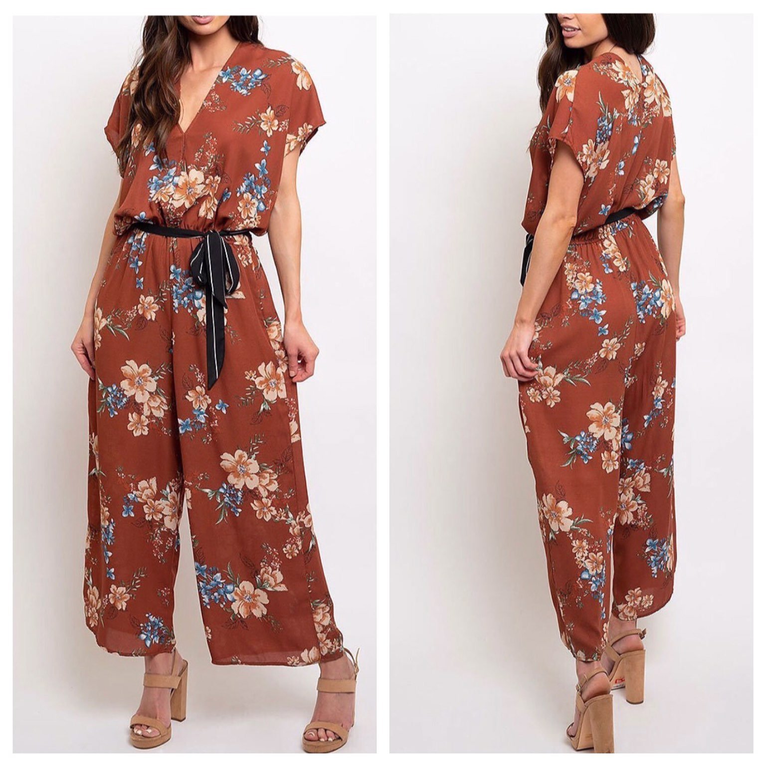 11 Degrees Waist Tie Bohemian Jumpsuit