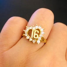 14K Gold Sweet 16 Ring