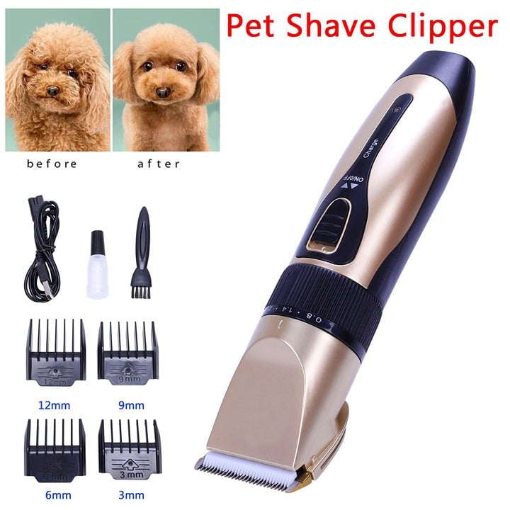 Pet Fur Trimmer Dog/Cat Shaver Plug-in & Quiet Grooming + Combs Kit