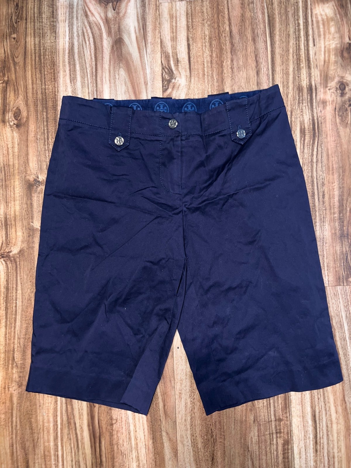 Women’s TORY BURCH KINNY Bermuda Shorts Navy Blue Size 4