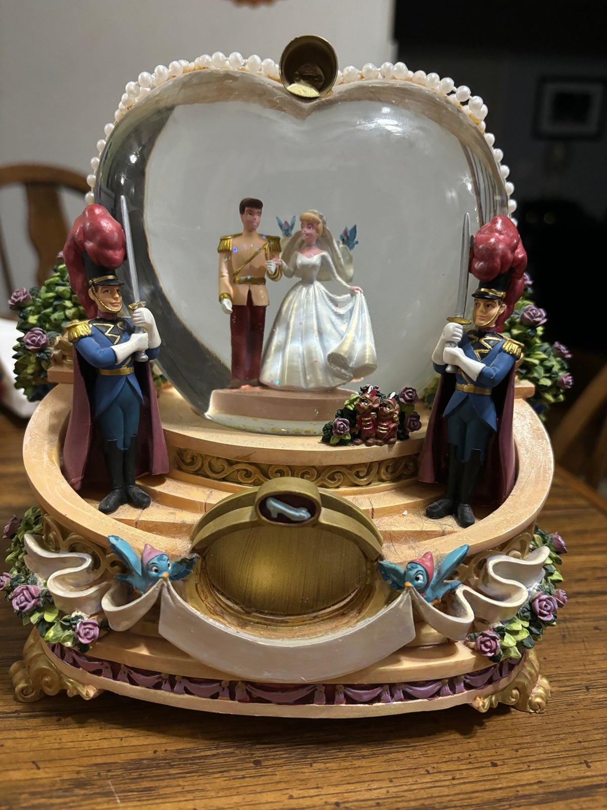 Vintage Disney’s Cinderella and Prince Charming music box/snow-globe