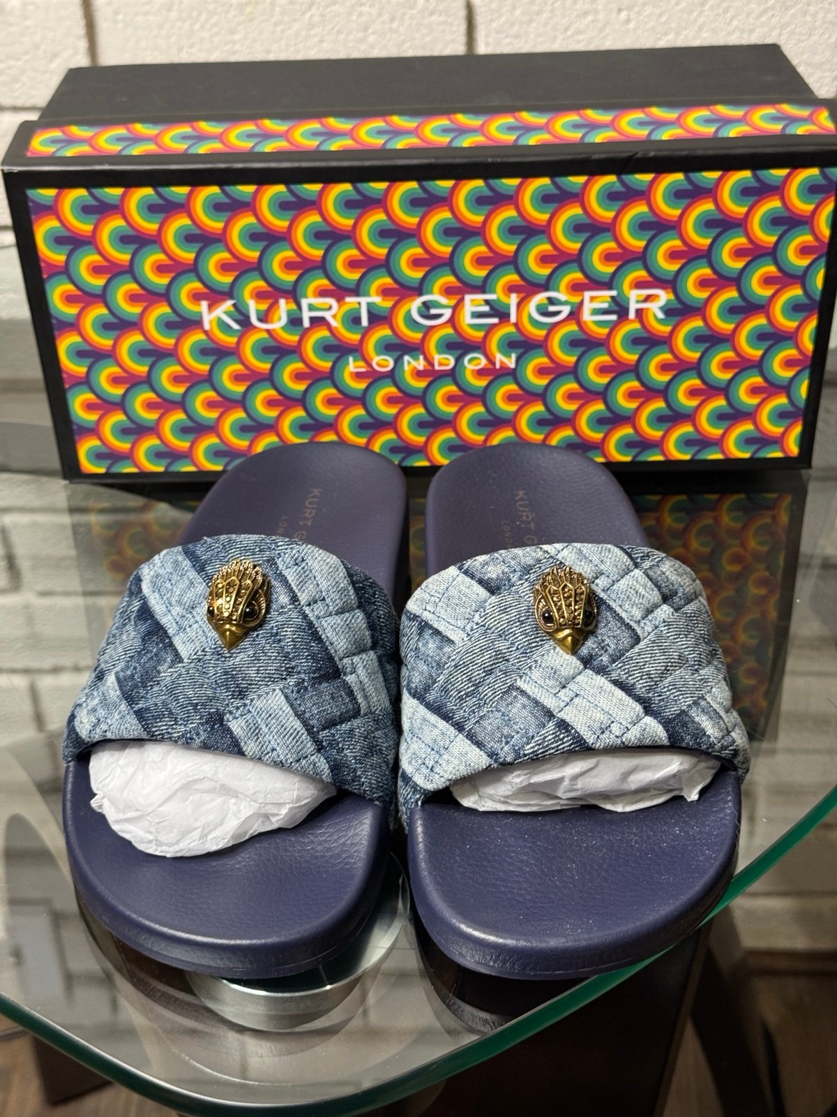 Kurt Geiger London Denim Slides