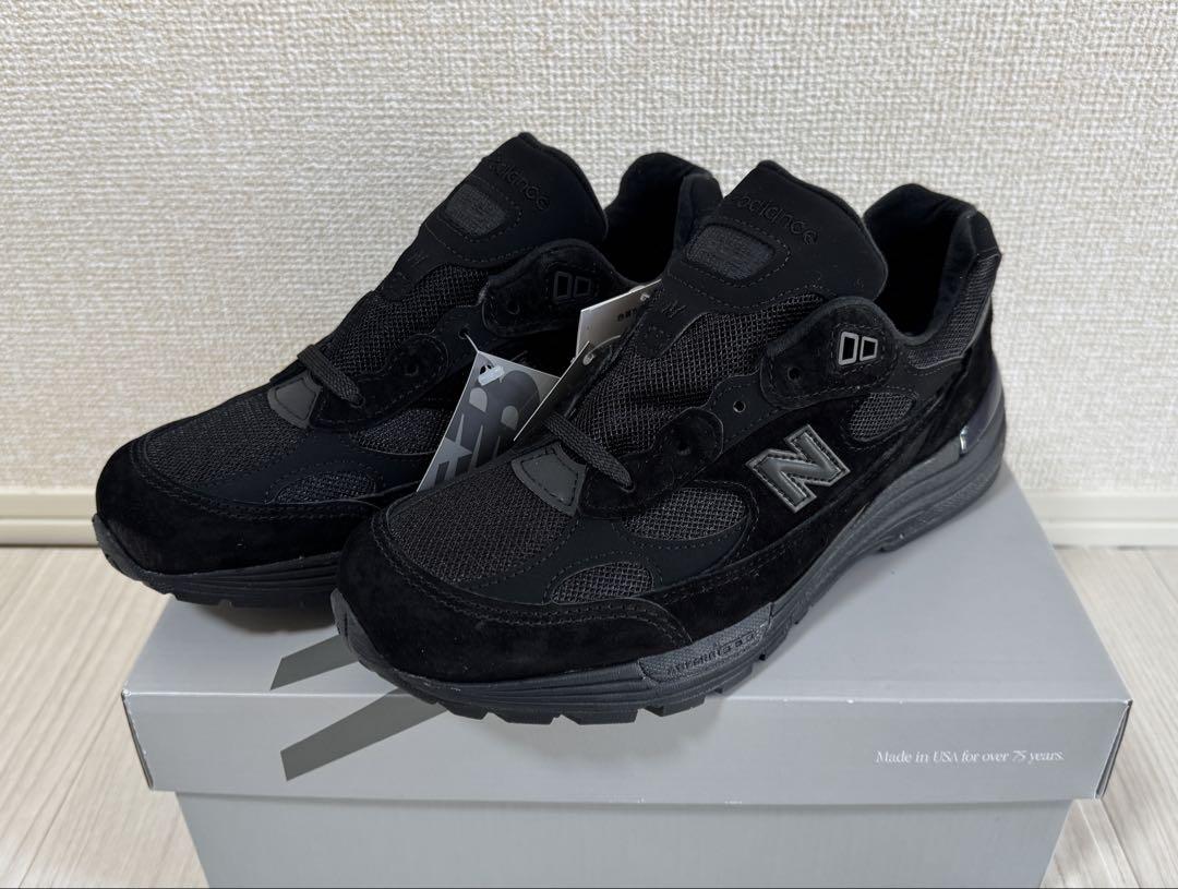 【New】New Balance U992TB Triple Black 25.5cm