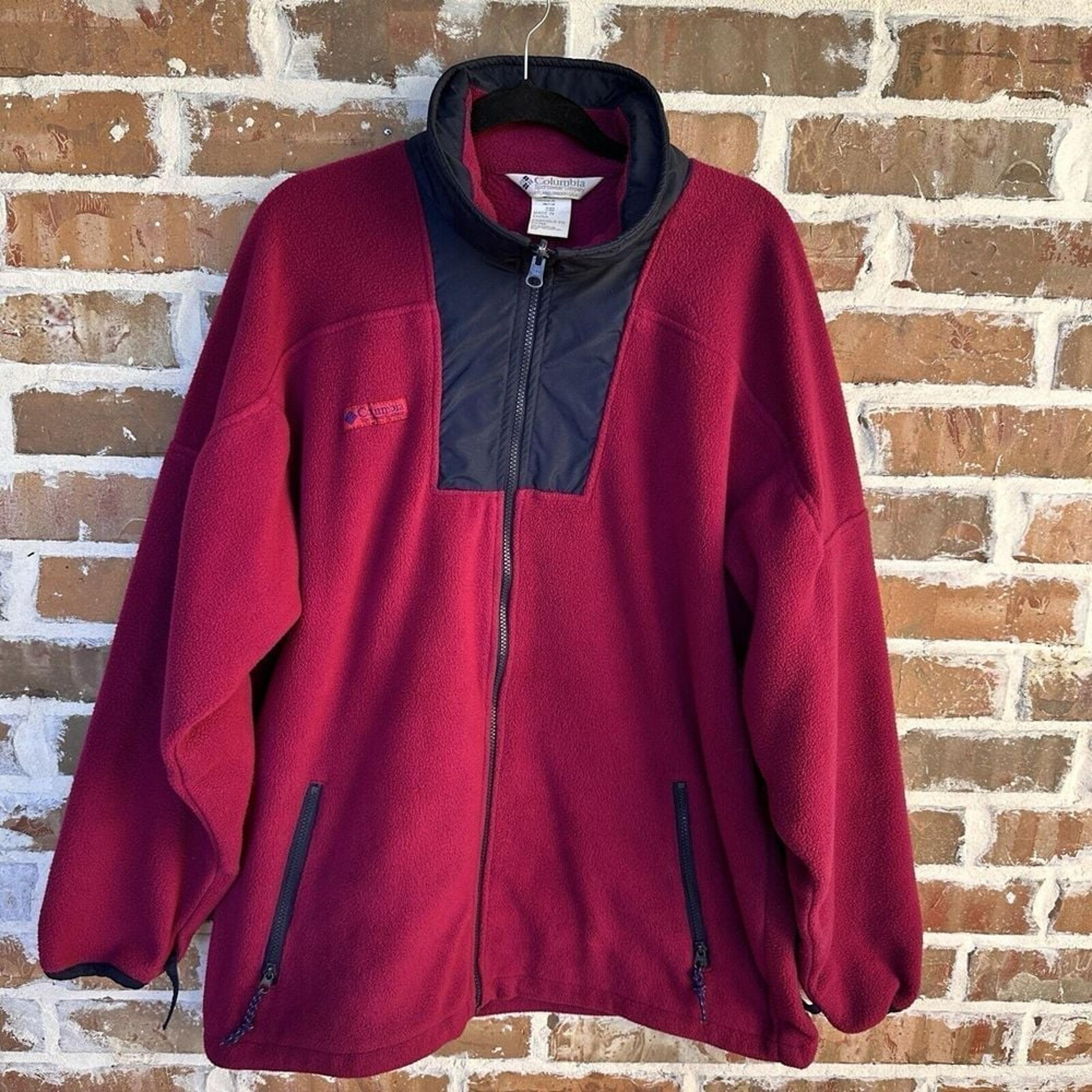 Vintage 90's Columbia Cardigan Jumper Fleece Men's Size L High Neck Full Zip