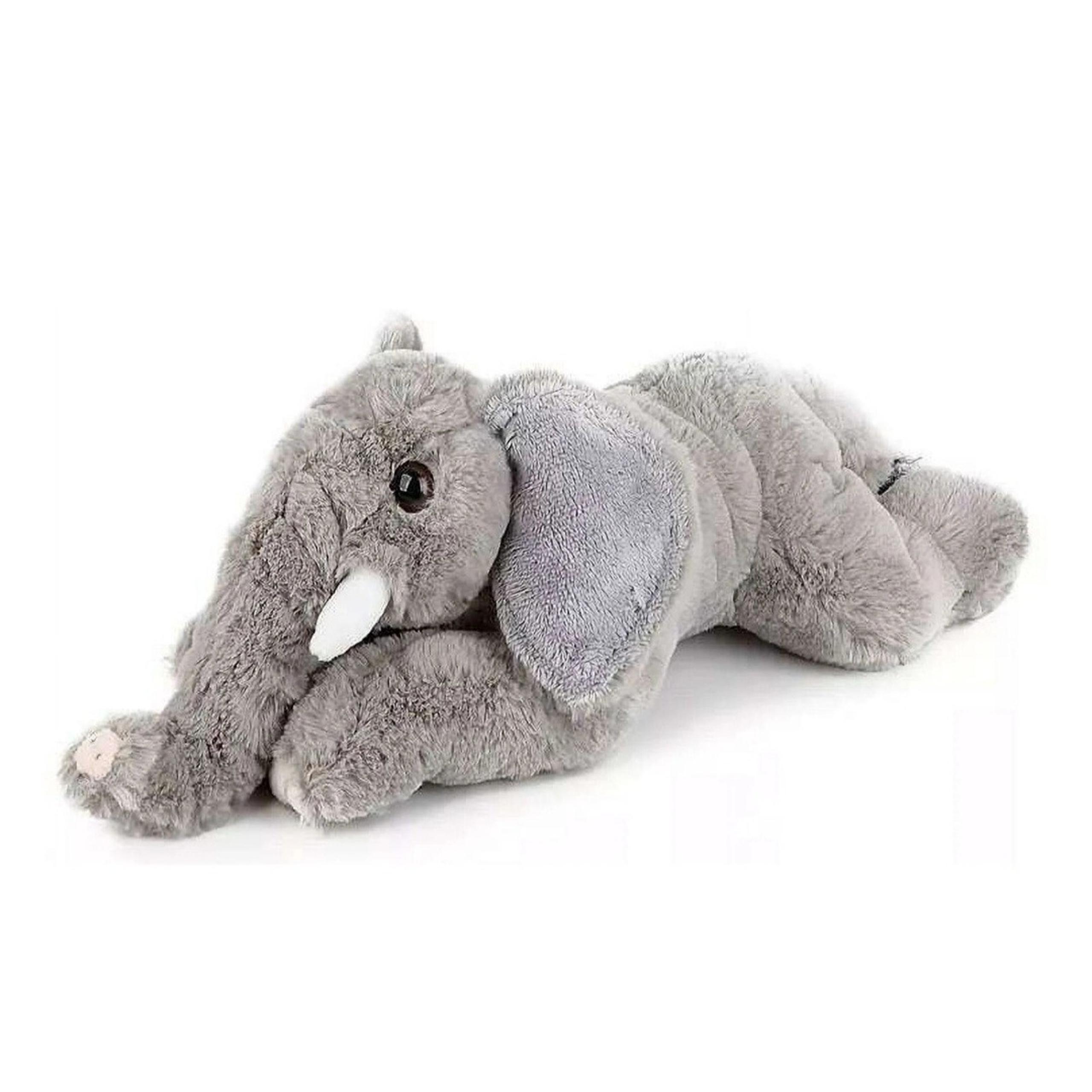 Adorable FAO Schwarz Laying Gray Elephant Plush - Plush 16" Stuffed Animal Toy