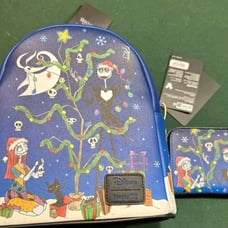 Disney Loungefly Nightmare Before Christmas Christmas Backpack & Wallet NEW!