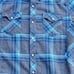 BKE Buckle Western Pearl Snaps Athletic Fit Plaid Long Sleeve blue Mens Size L.