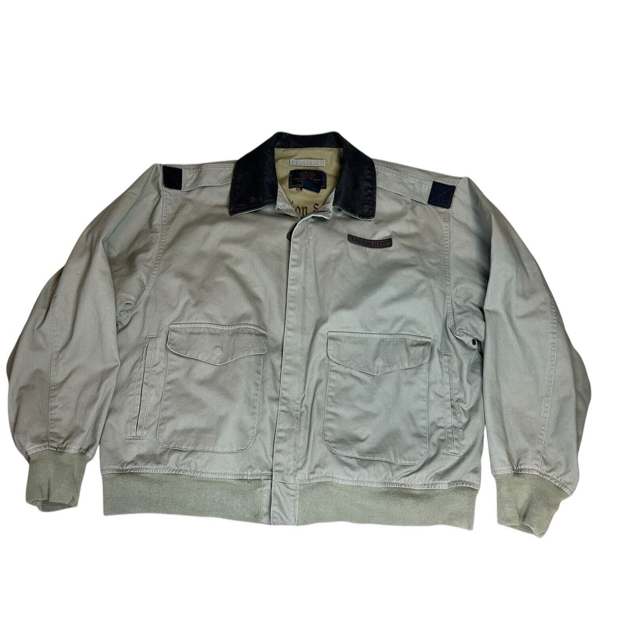 Vtg COCKPIT USA Air Force Army Aviator Type A-2 XL Flight Bomber Jacket Canvas