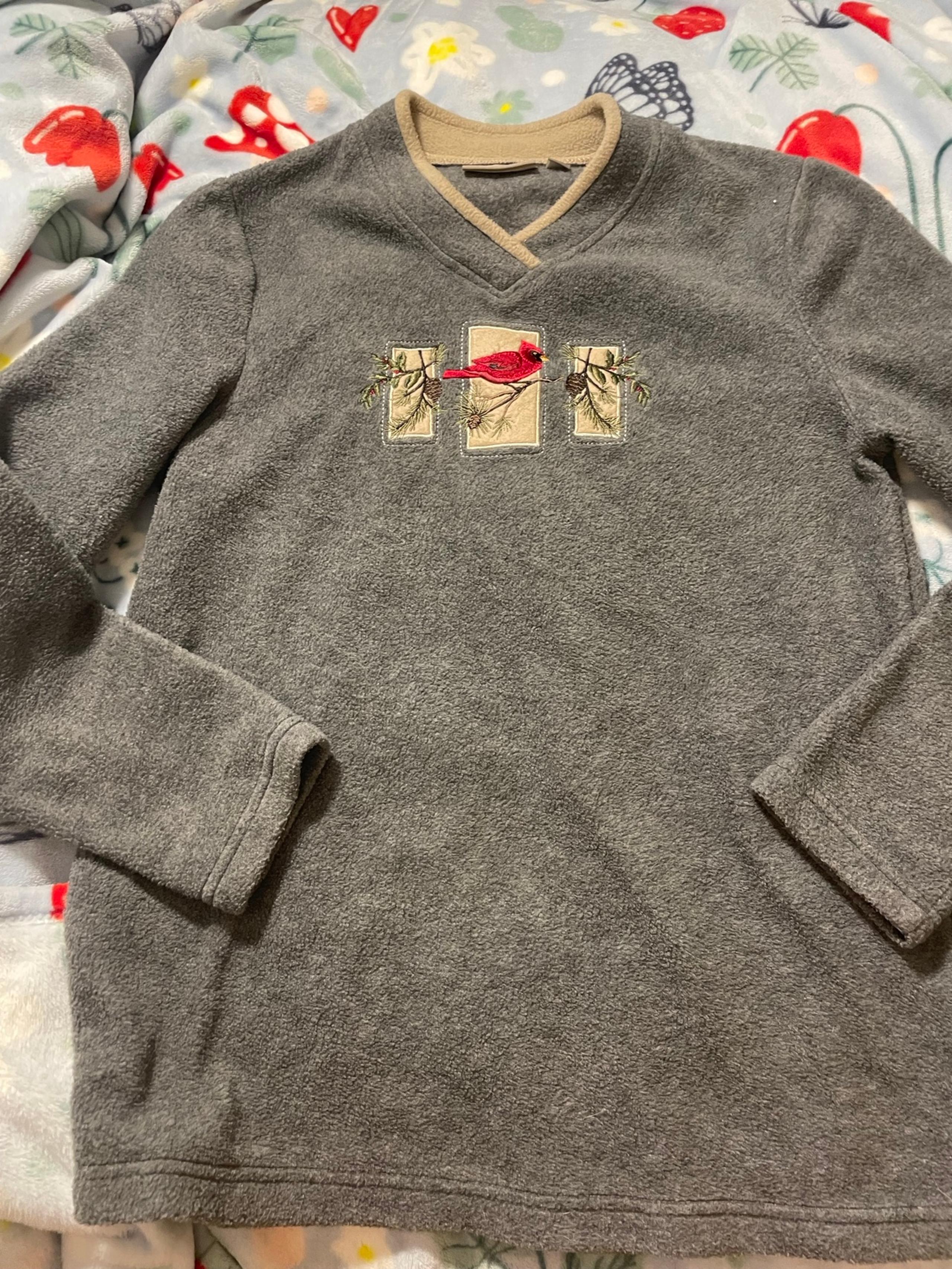 Vintage Grandma Fleece Cardinal Sweater