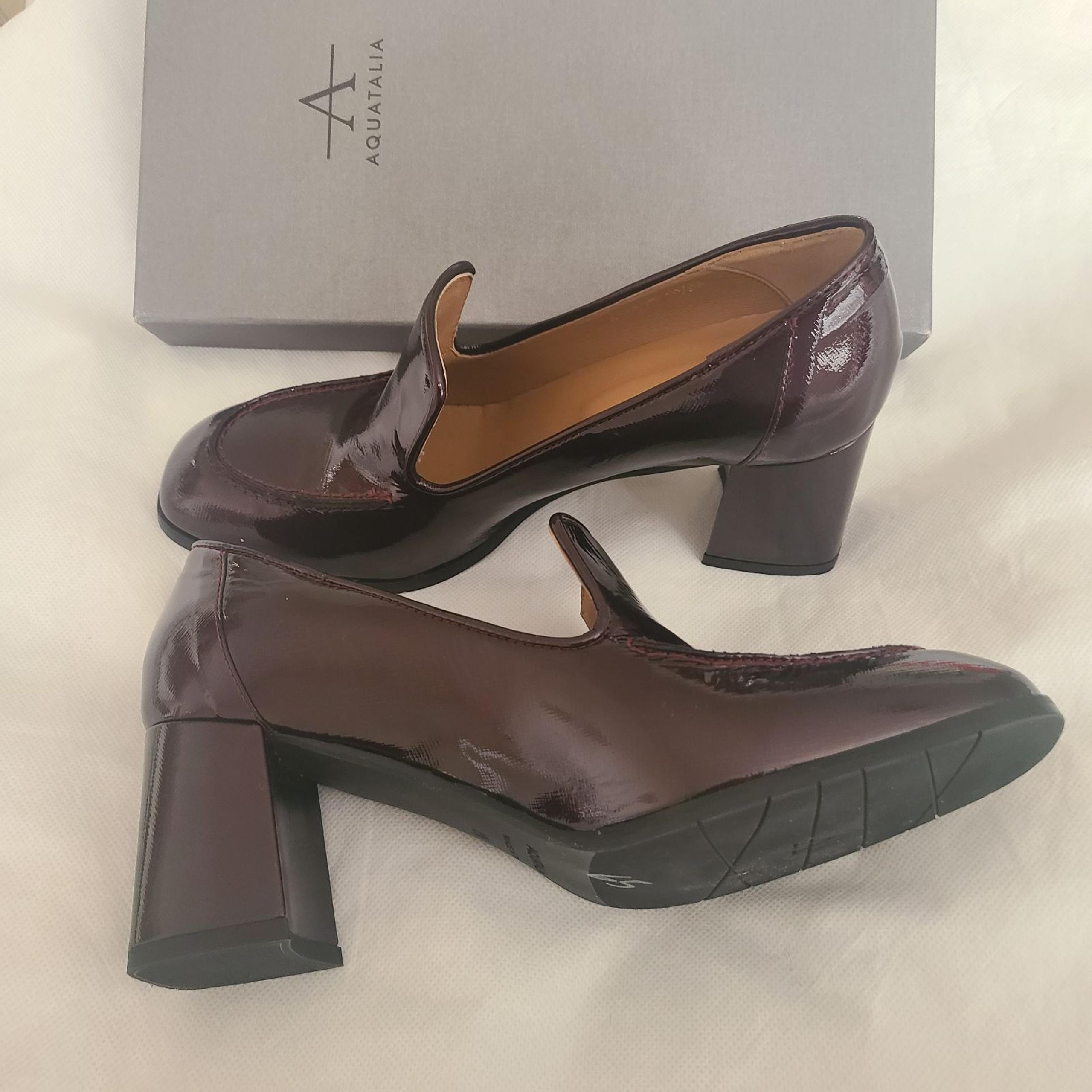 Aquatalia Women's Michelle Water Resistant Patent Leather Burgundy Pumps