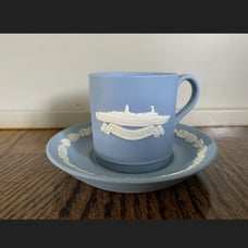 WEDGWOOD COFFEE CUP & SAUCER QUEEN ELIZA