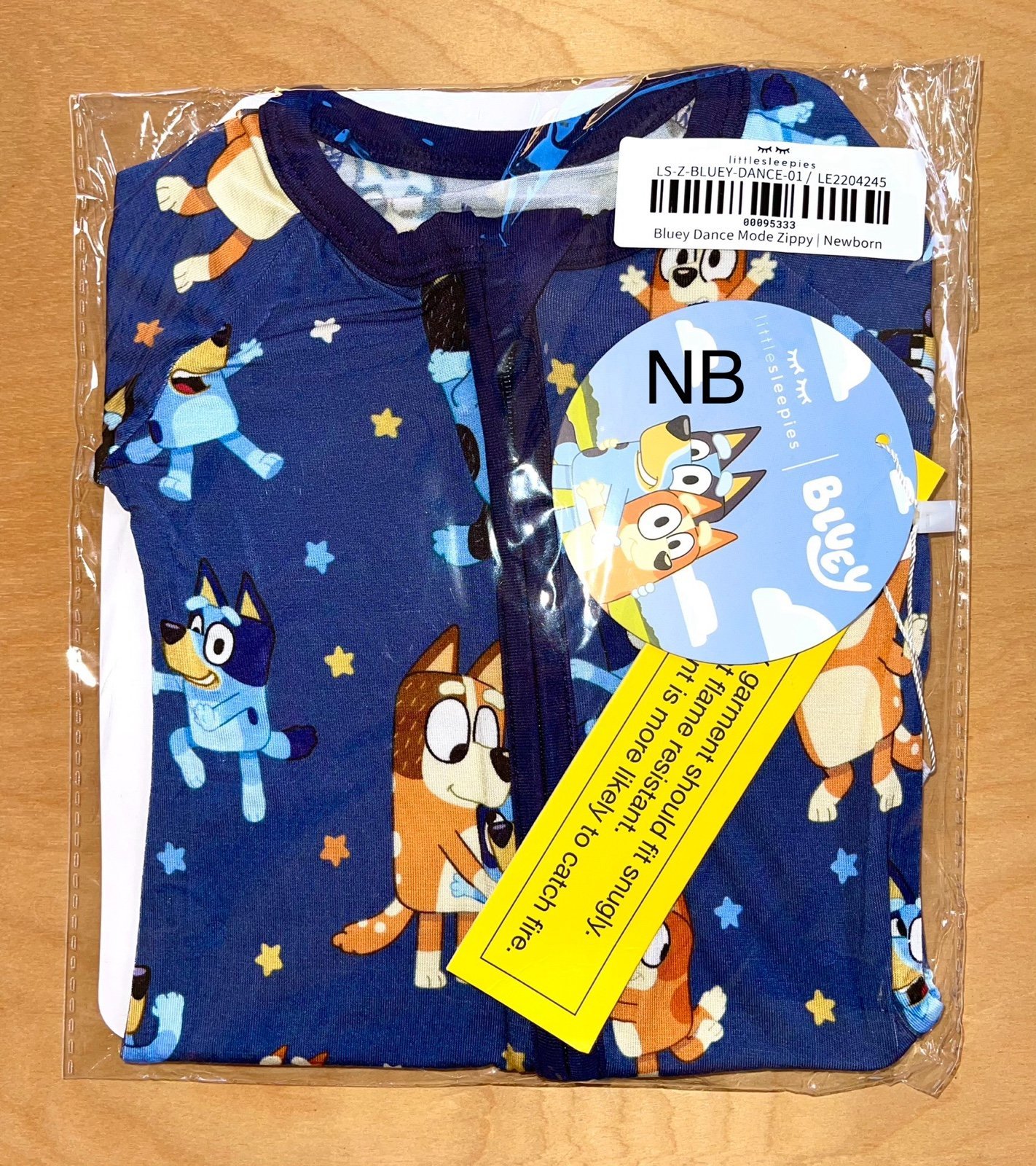 Little Sleepies Bluey Dance Mode Zippy - NIB (Newborn)
