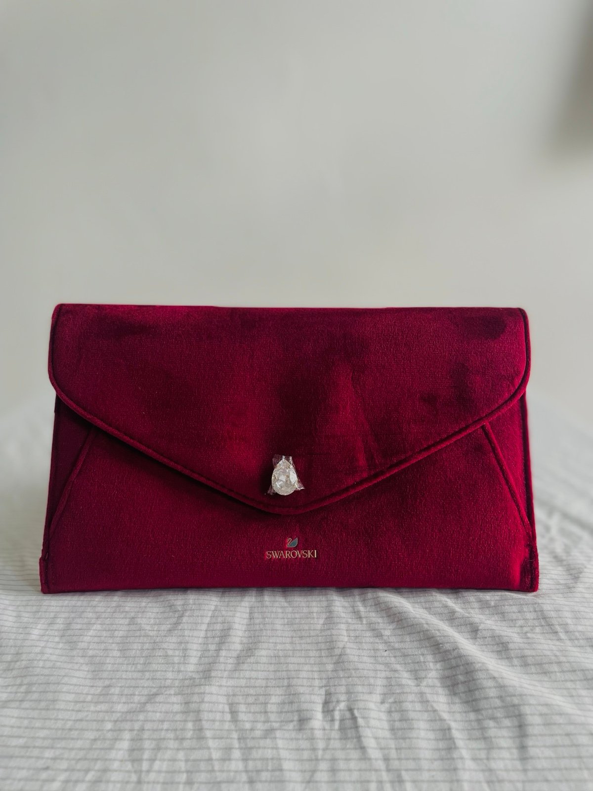 Swarvoski Wine colored Velvet Clutch