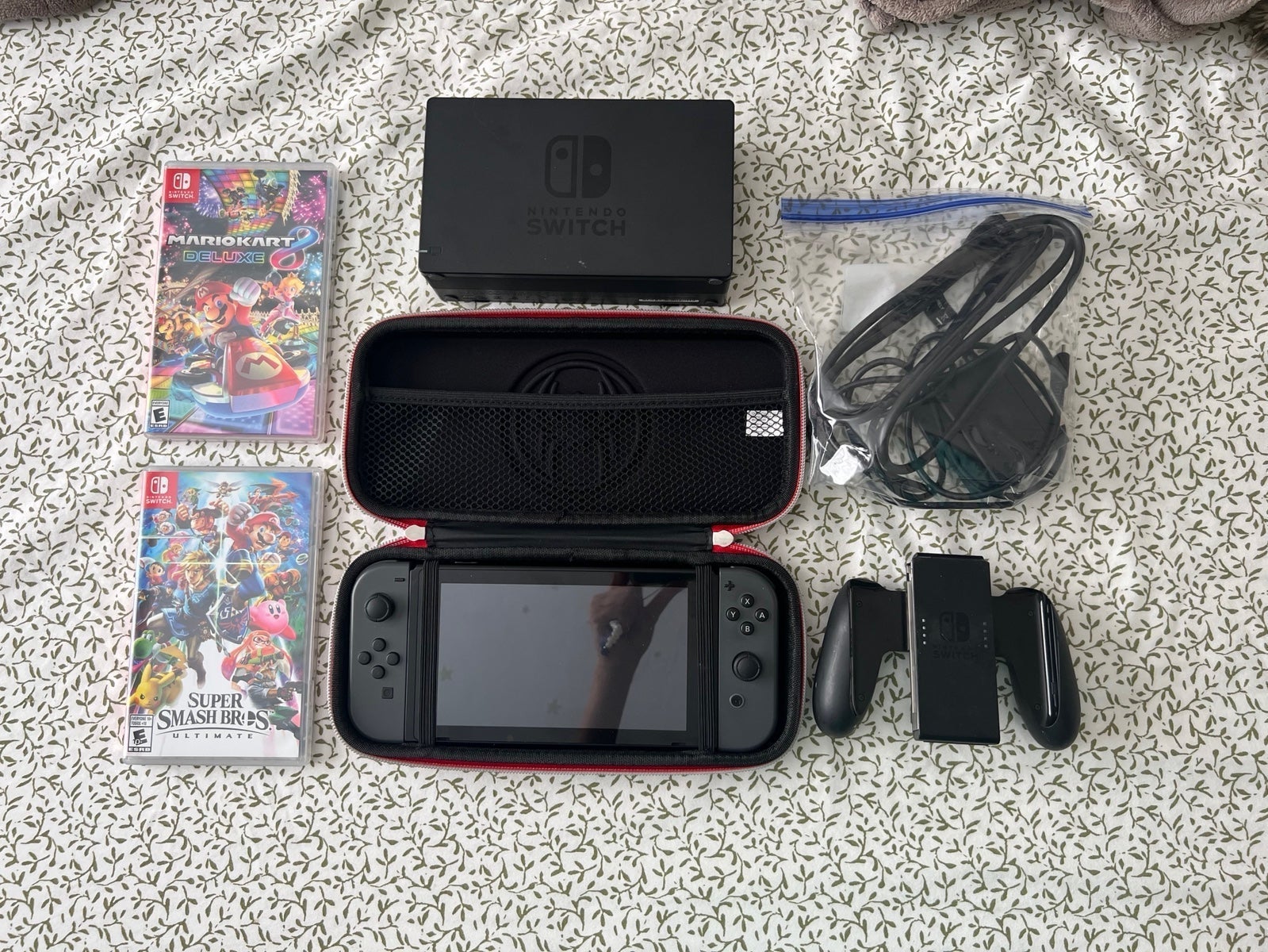 Nintendo Switch w/ Spider Man case & 2 Games