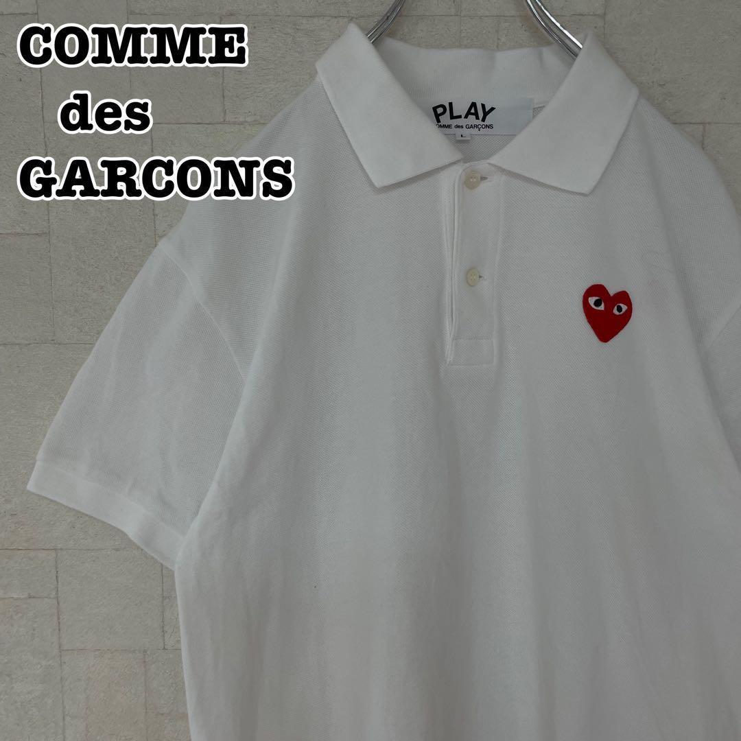 【Popular L Size】Play Comme des Garçons ☆ One-Point Embroidered Logo Polo Shirt 721