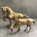 Pair of Vintage Cast Brass Trojan Horse 6 & 4 Tall Retro Mid Century Decor MCM