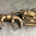 Pair of Vintage Cast Brass Trojan Horse 6 & 4 Tall Retro Mid Century Decor MCM