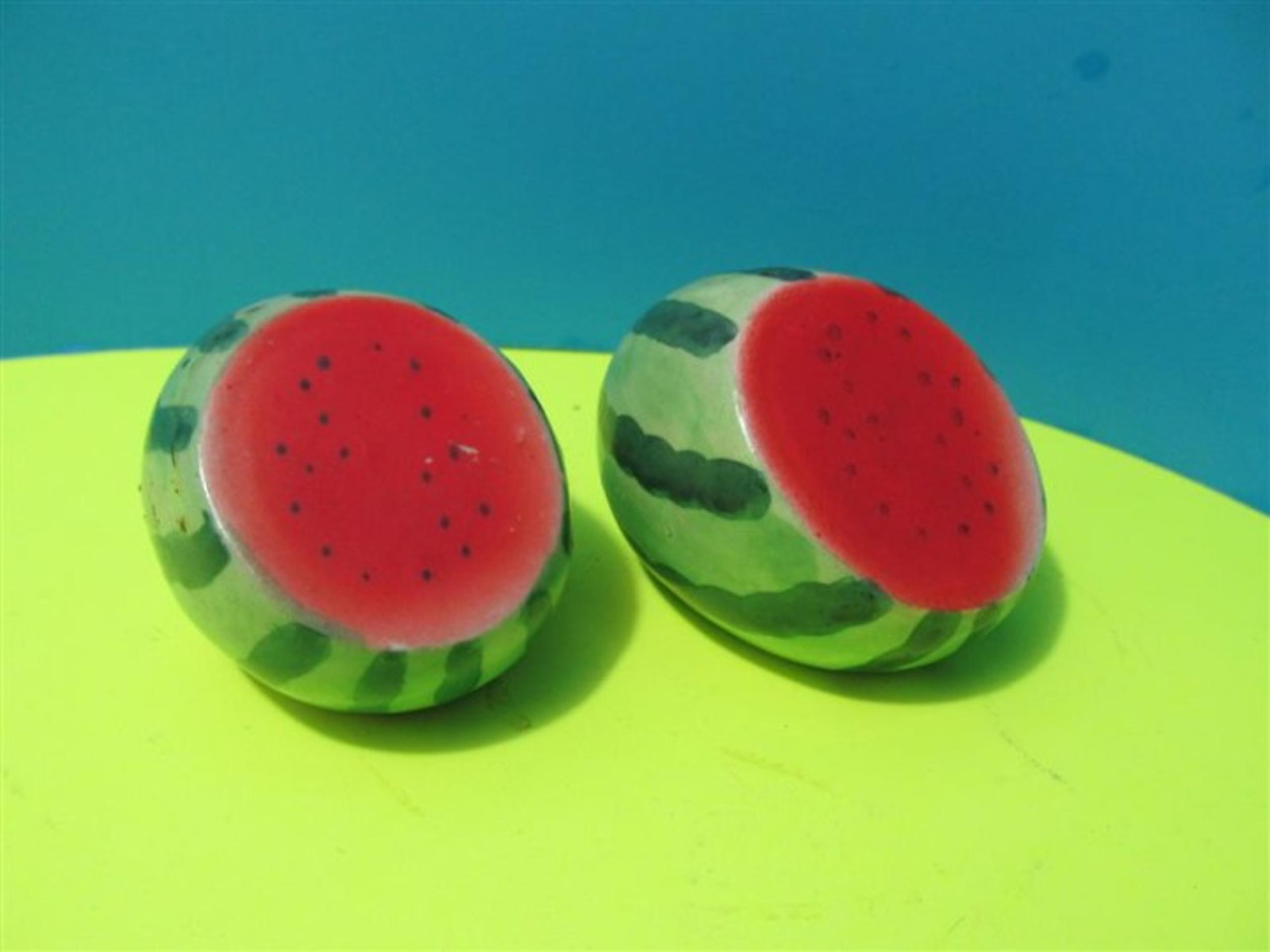 Vintage Ceramic Watermelon's Salt & Pepper Shakers
