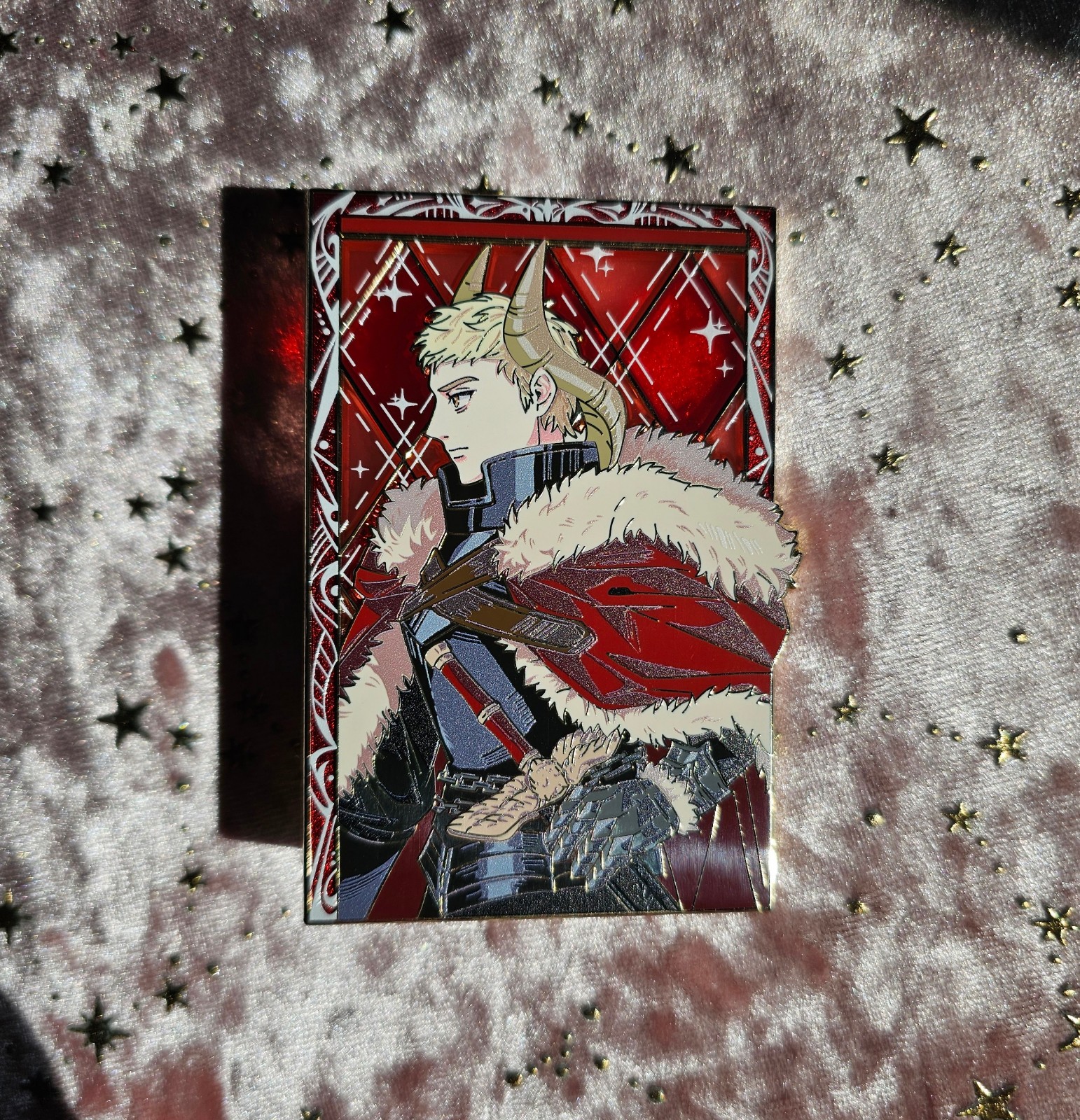 Dungeon Meshi Laios Touden enamel pin by Orangeshapins