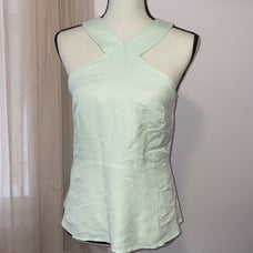 Ann Taylor NWT mint green cross neck blouse