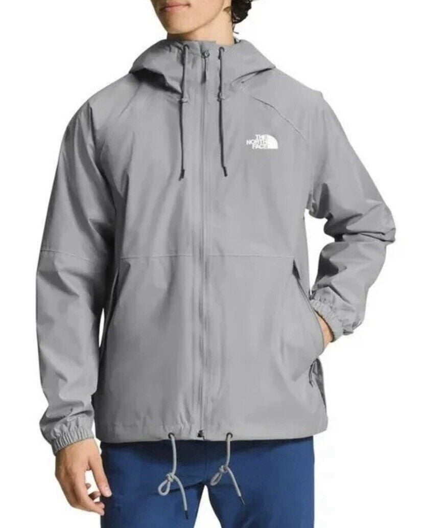 The North Face Antora Rain Jacket NF0A7QF3A91 Men's Gray Full Zip Hooded Sz SM