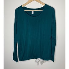 Eberjey Woman Size Small Gisele Slouchy Pajama Top Long Sleeve Evergreen Soft