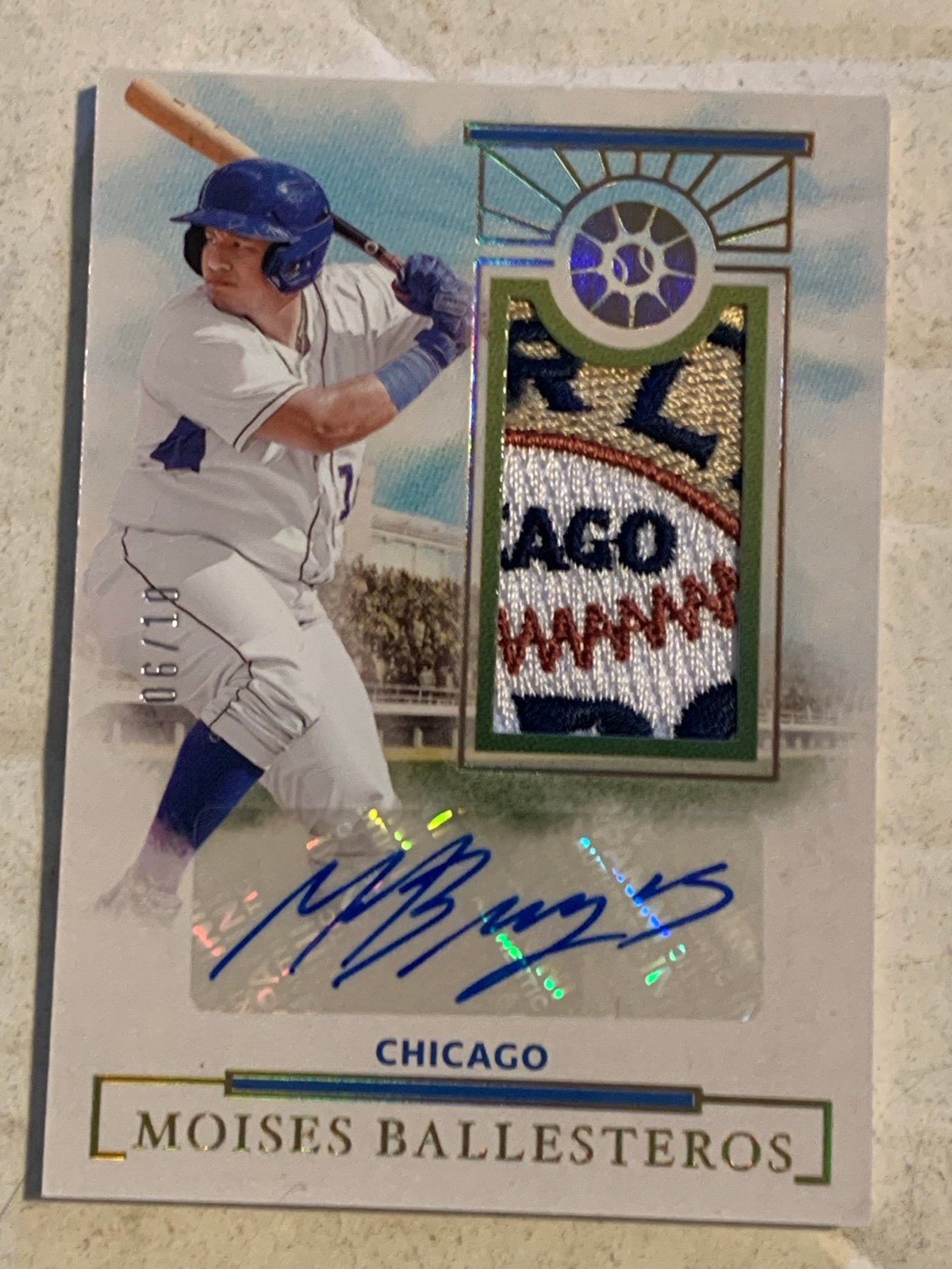 Moises Ballesteros 2024 Panini Boys of Summer Gold RC Logo Patch Auto #6/10