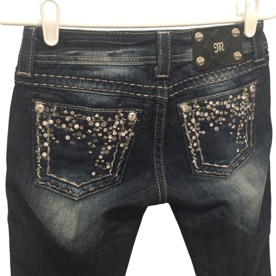 Miss Me Capri Pants Womens 25 Bling Embellished Jeans Bedazzled Western Rodeo