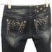 Miss Me Capri Pants Womens 25 Bling Embellished Jeans Bedazzled Western Rodeo
