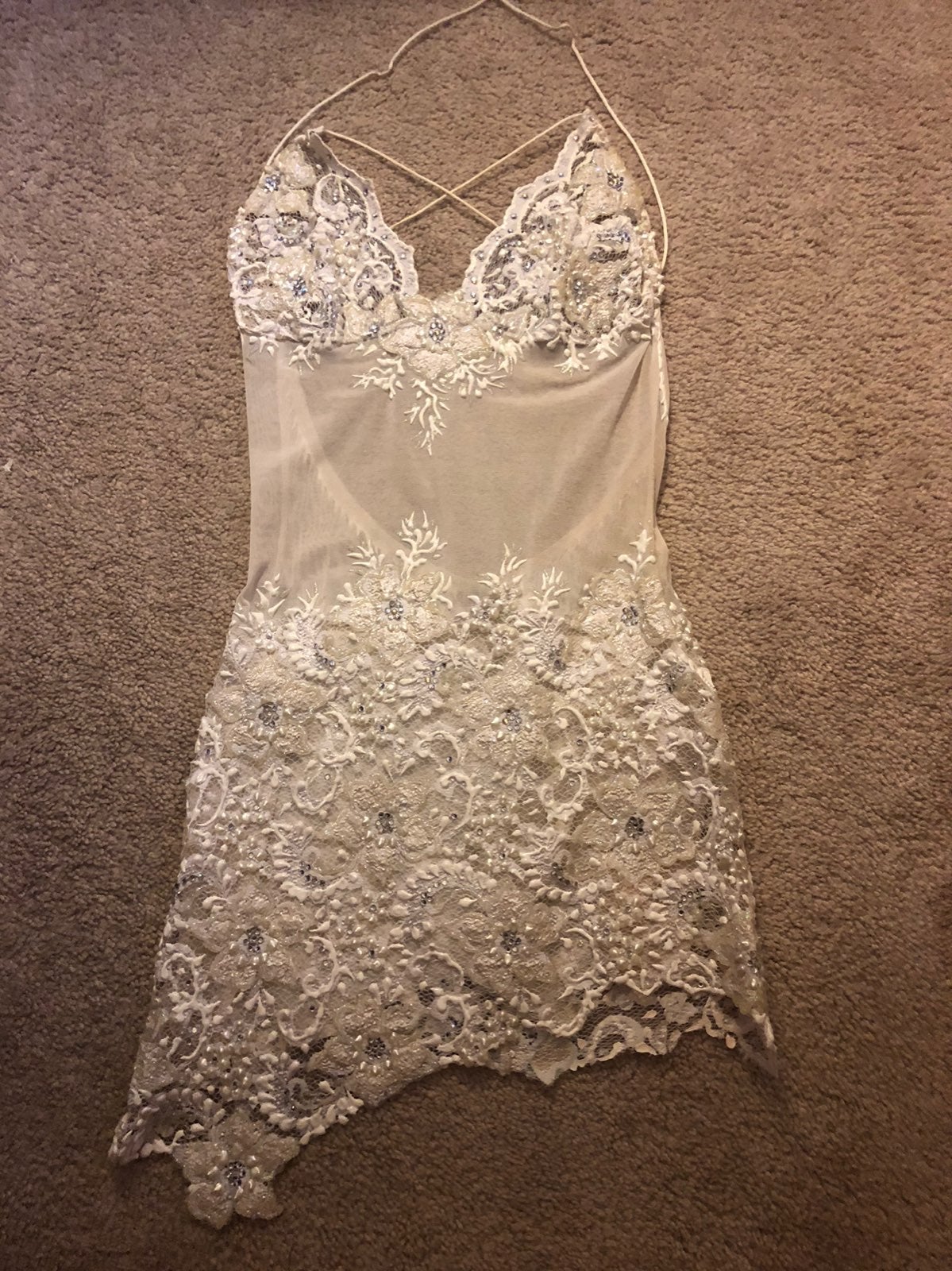 Sexy Handmade White Mini Dress
