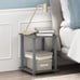 NEW Set of 2 End Tables, French Oak Grey/Grey