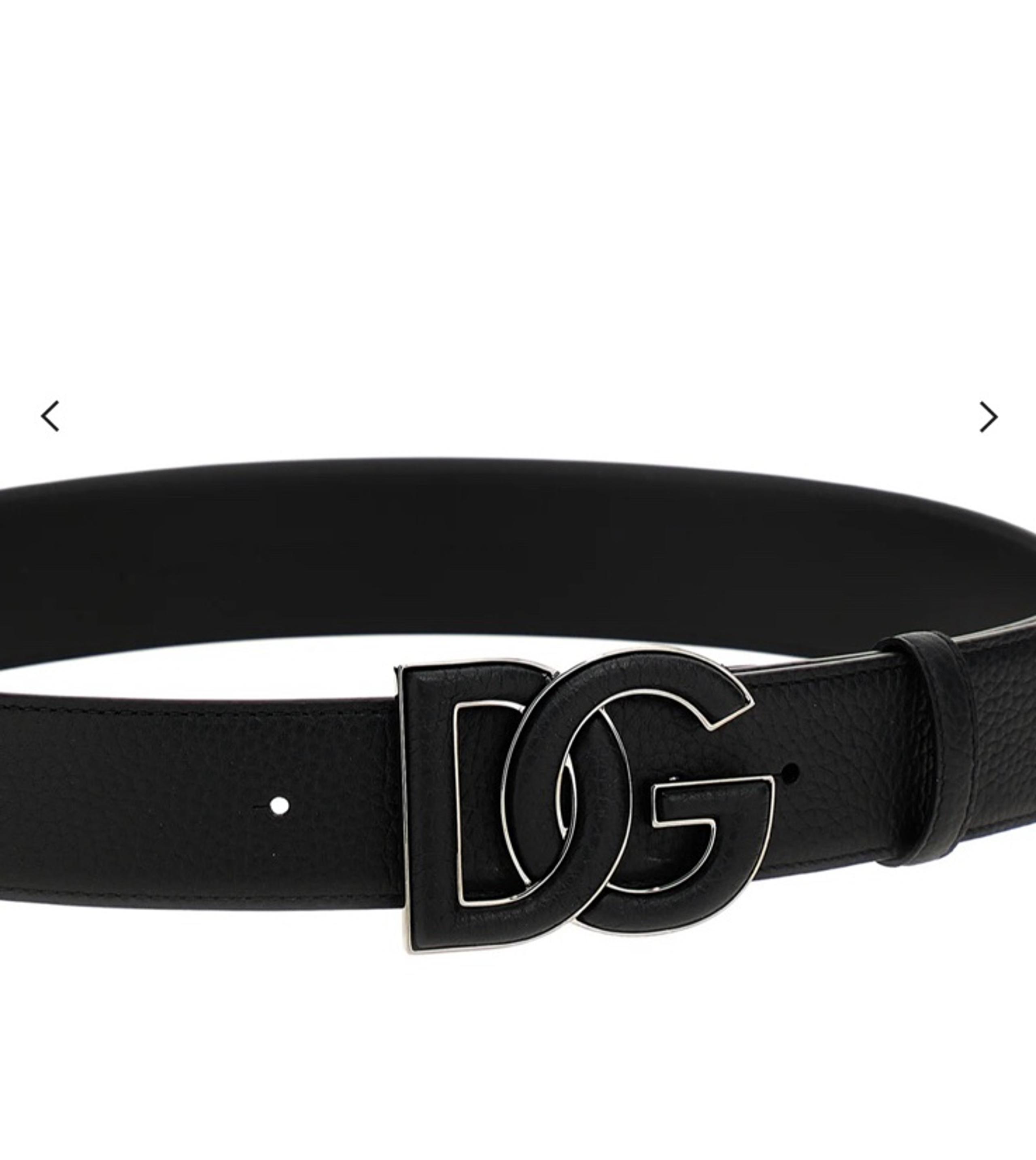 Dolce & Gabbana Logo Plaque Buckle Belt(Authentic)