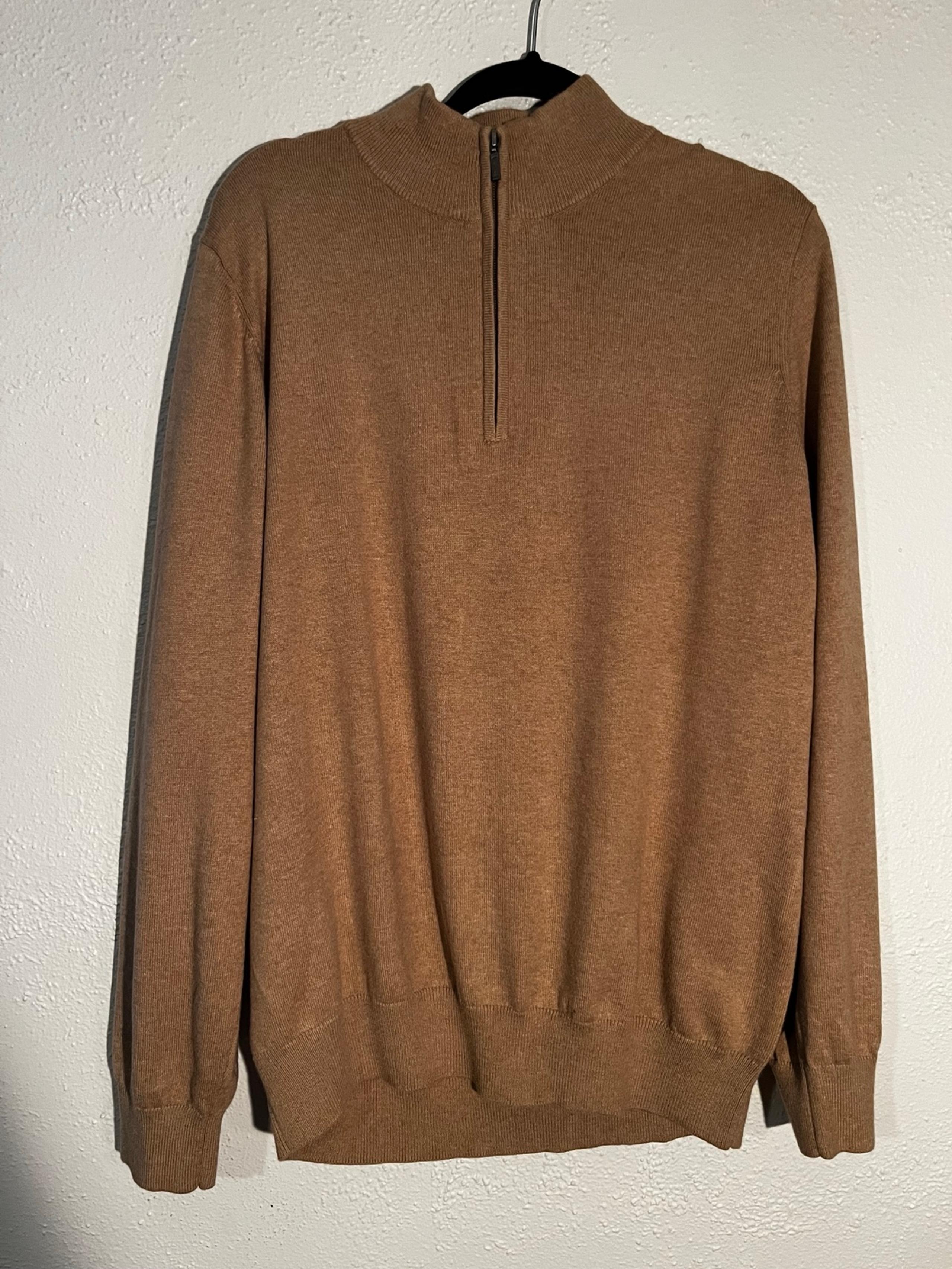 L.L. Bean Men's Cotton Cashmere Blend Quarter Zip Pullover Sweater Size L