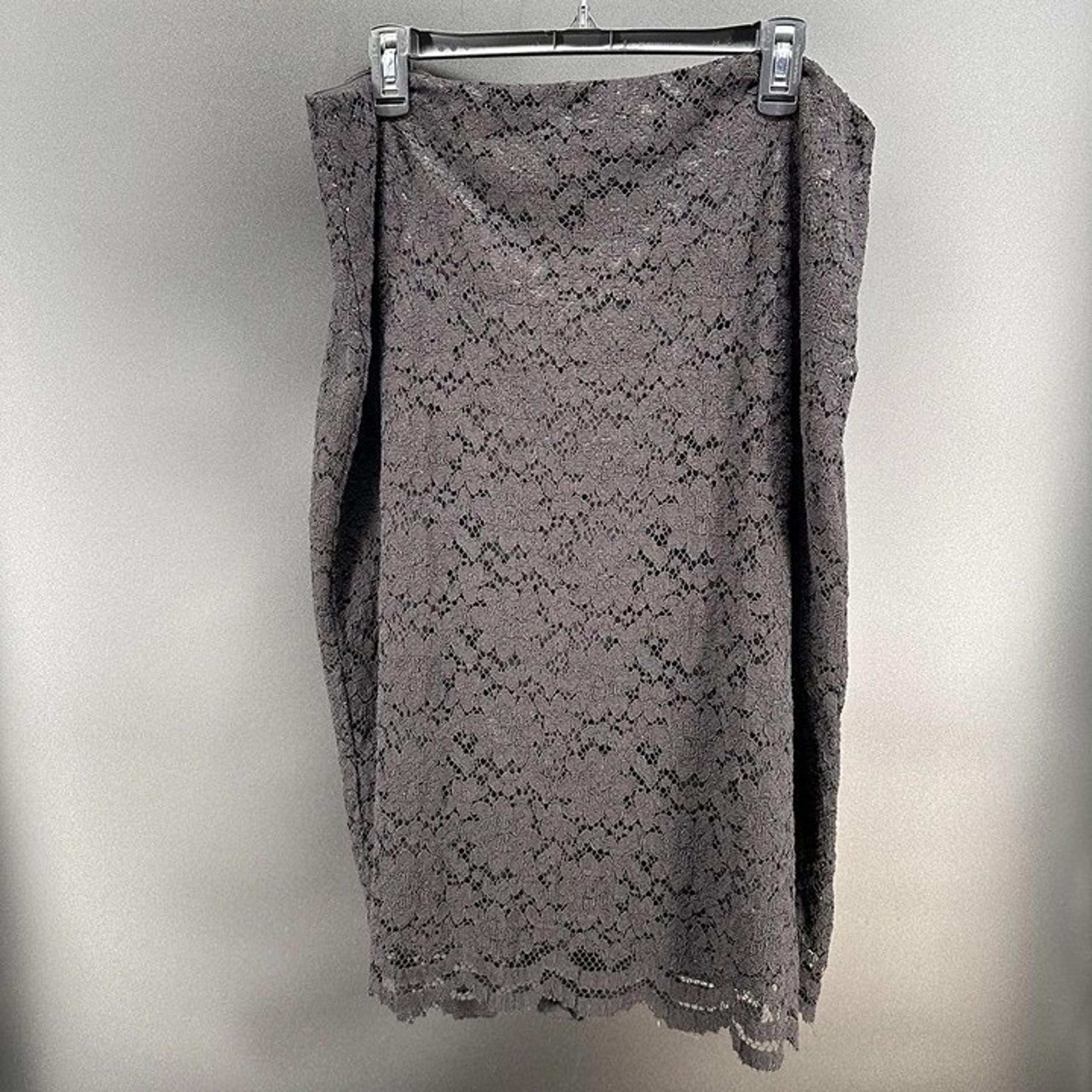Worthington Black Lined Lace Pencil Skirt Plus Size 16 Women's Zipper Back