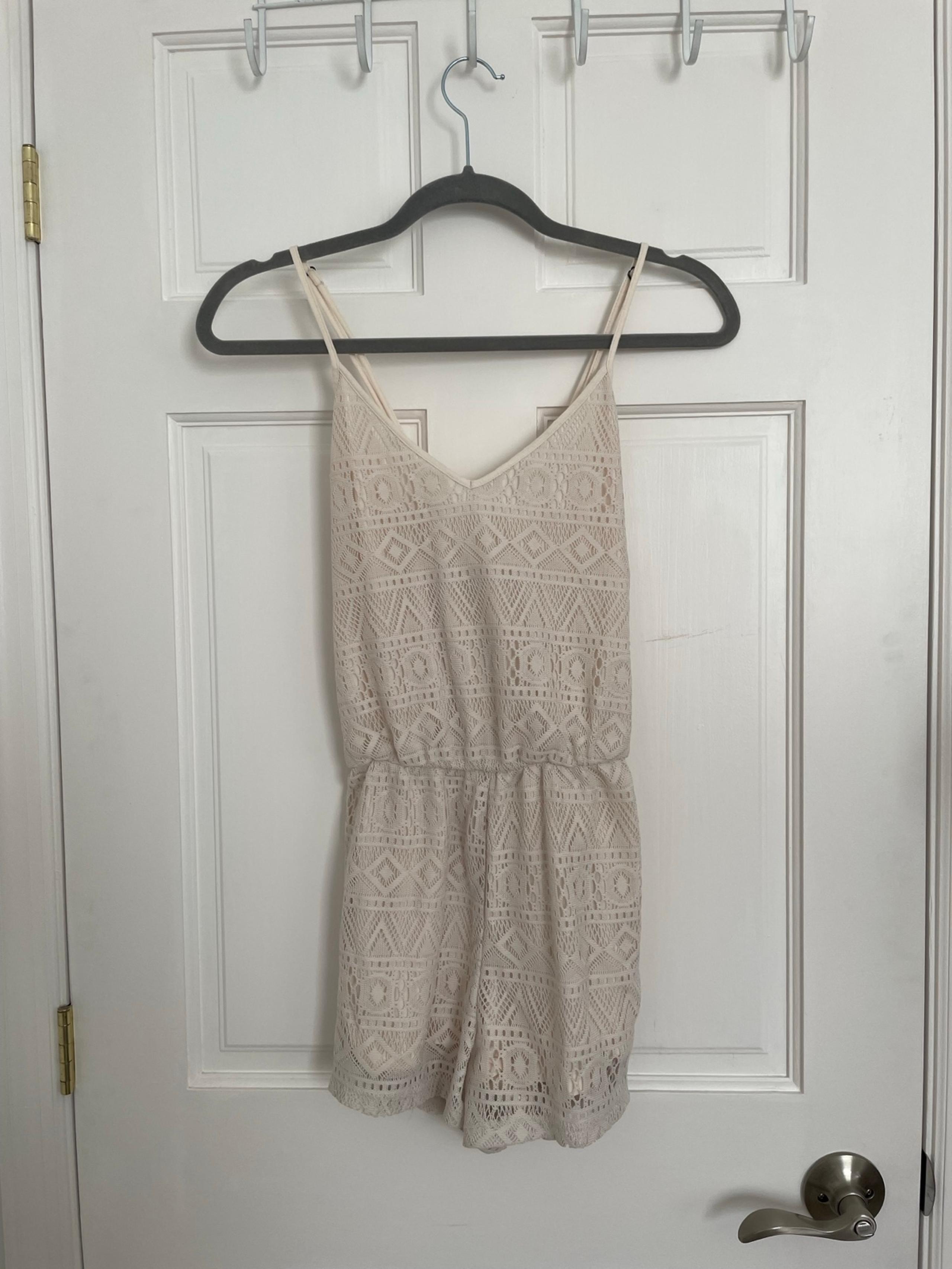 F21 Cream Lace Romper