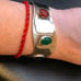 VTG STERLING SILVER MÉXICO TAXCO MULTI STONE CUFF BRACELET #287