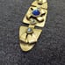 Antique art nouveau silver plated blue rhinestone belt buckle