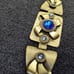 Antique art nouveau silver plated blue rhinestone belt buckle