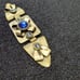 Antique art nouveau silver plated blue rhinestone belt buckle