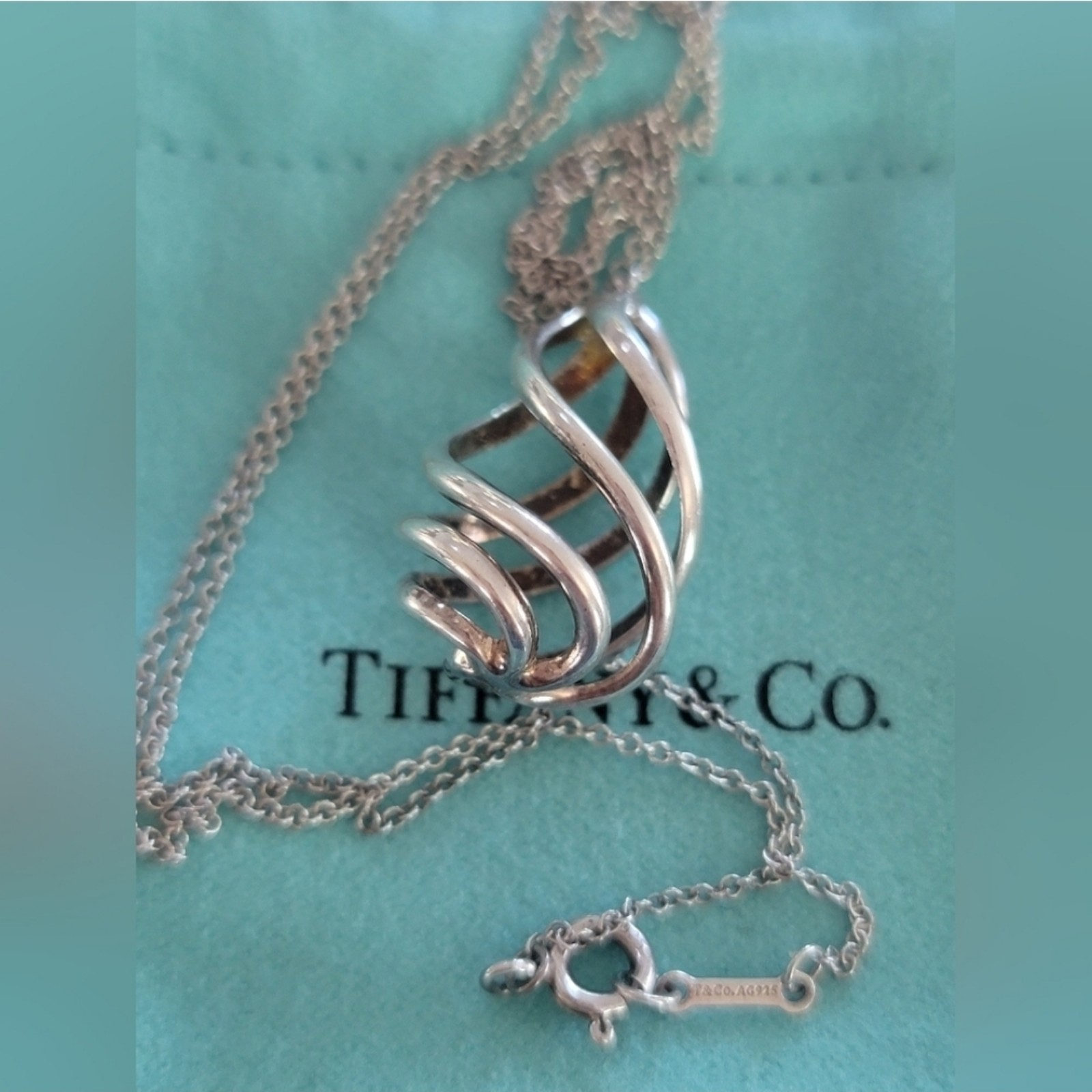 TIFFANY & CO Sterling Silver Spiral Necklace